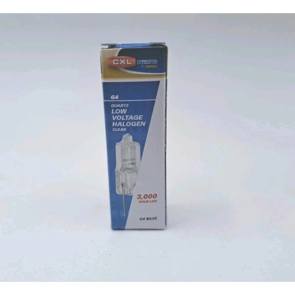 Lot of 12 CXL Topaz Q20G4/12V-42 Quartz Halogen Bulbs 20W 12V G4 Bi-Pin Clear